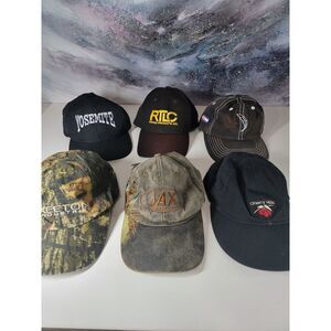 SET LOT Of 6 Vintage Caps America Camo Hunting Trucker Pre-owned Clean Hats